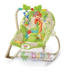 Шезлонг-кресло-качалка Fisher Price "Веселые обезьянки из тропического леса"
